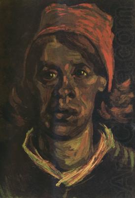 Head of a Peasant Woman with Red Cap (nn04), Vincent Van Gogh